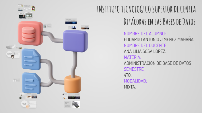 Bitácoras en las Bases de Datos by EDUARDO ANTONIO JIMENEZ MAGAÑA on Prezi