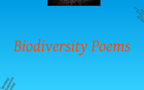 Biodiversity Poem by Yer Xiong