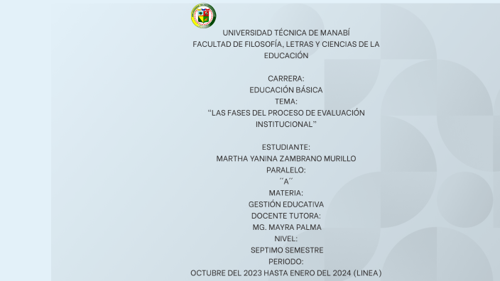 Fases del proceso de evaluación institucional by Yanina Zambrano on Prezi