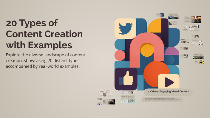 20 Types of Content Creation with Examples by Rowena Toroba on Prezi