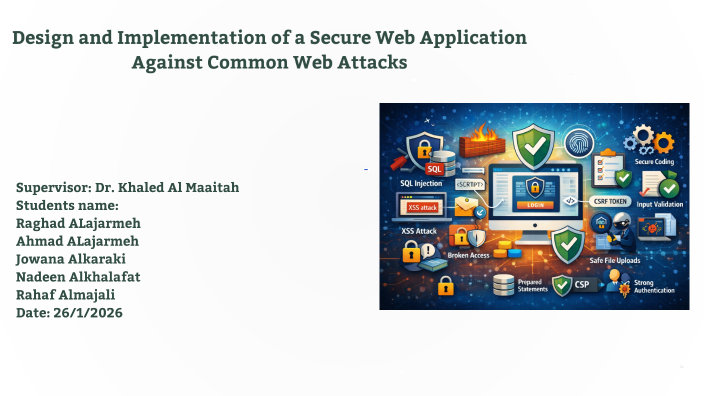 Design and Implementation of a Secure Web Application Against Common ...