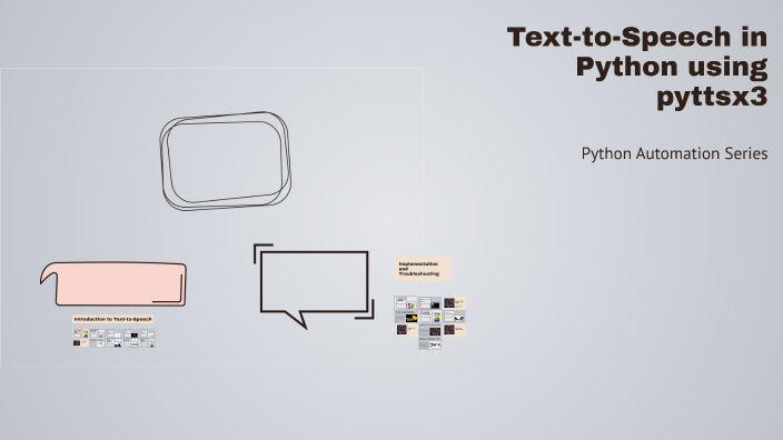 Text-to-Speech in Python using pyttsx3 by A2 K ARJUN on Prezi