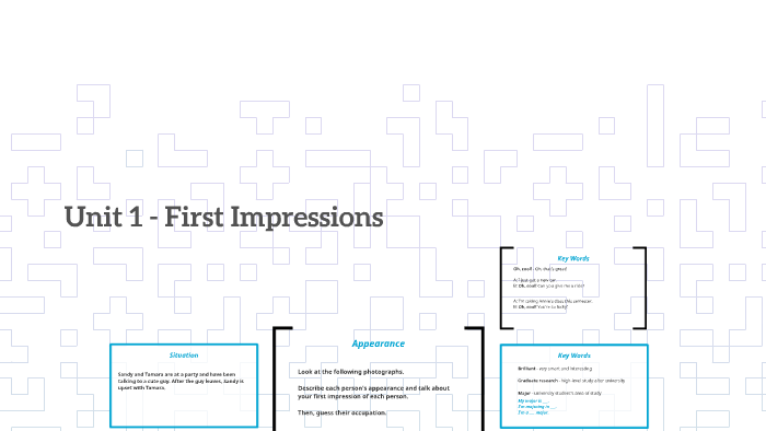 Unit 1 - First Impressions by A. F. on Prezi