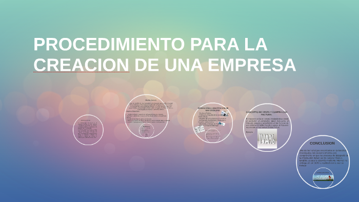 PROCEDIMIENTO PARA LA CREACION DE UNA EMPRESA by francisco villarroel