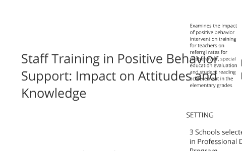 Staff Training in Positive Behaviour Support:Impact on Attitudes and ...