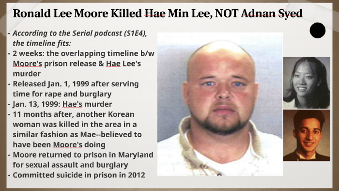 Ronald Lee Moore, Not Adnan Syed, Killed Hae Min Lee by Ian Emery