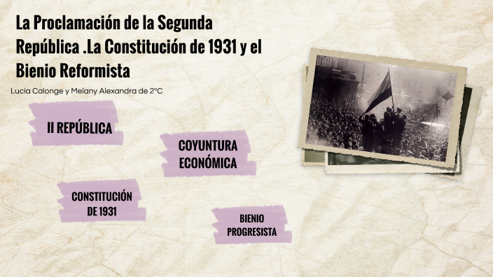 La proclamación de la segunda República .La Constitución de 1931.El ...