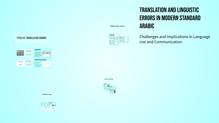 Translation and Linguistic Errors in Modern Standard Arabic by Abdullah ...