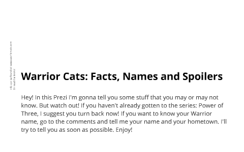 Interesting facts about warrior cats!