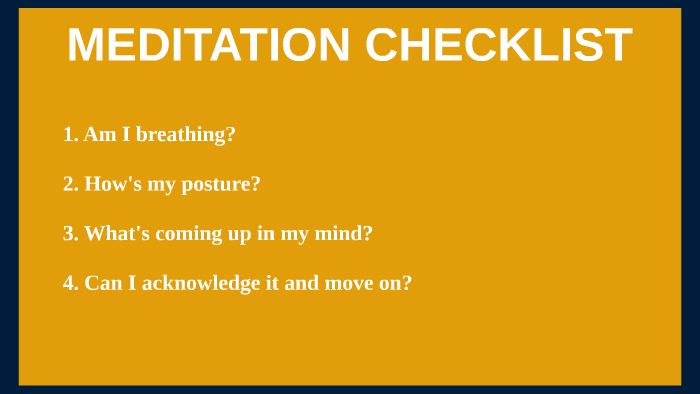 Meditation Checklist By Lara Garay On Prezi