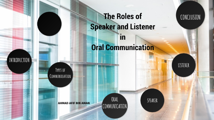 The Roles Of Speaker And Listener In Oral Communication By Amirah Aman The Roles Of Speaker And Listener In Oral Communication By Amirah Aman