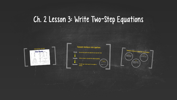 Ch. 2 Lesson 3: Write Two-Step Equations by Kevia Brock on Prezi