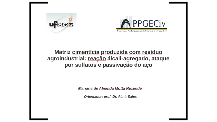 Matriz cimentícia produzida com resíduo agroindustrial: reaç by Mariana ...