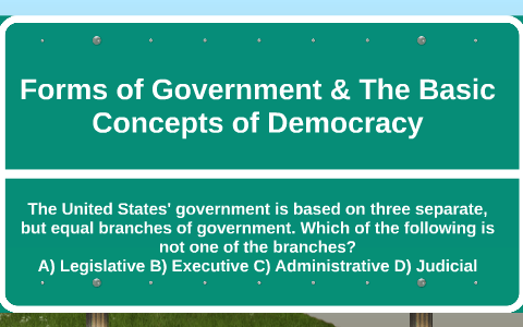 Forms Of Government & The Basic Concepts Of Democracy By Josh Cooper