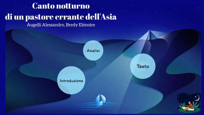 Figure Retoriche Canto Notturno Di Un Pastore Errante Dell Asia Canto notturno di un pastore errante dell'Asia by Alessandro Augelli on