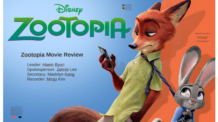 Zootopia Movie Review By Jaimie Lee On Prezi